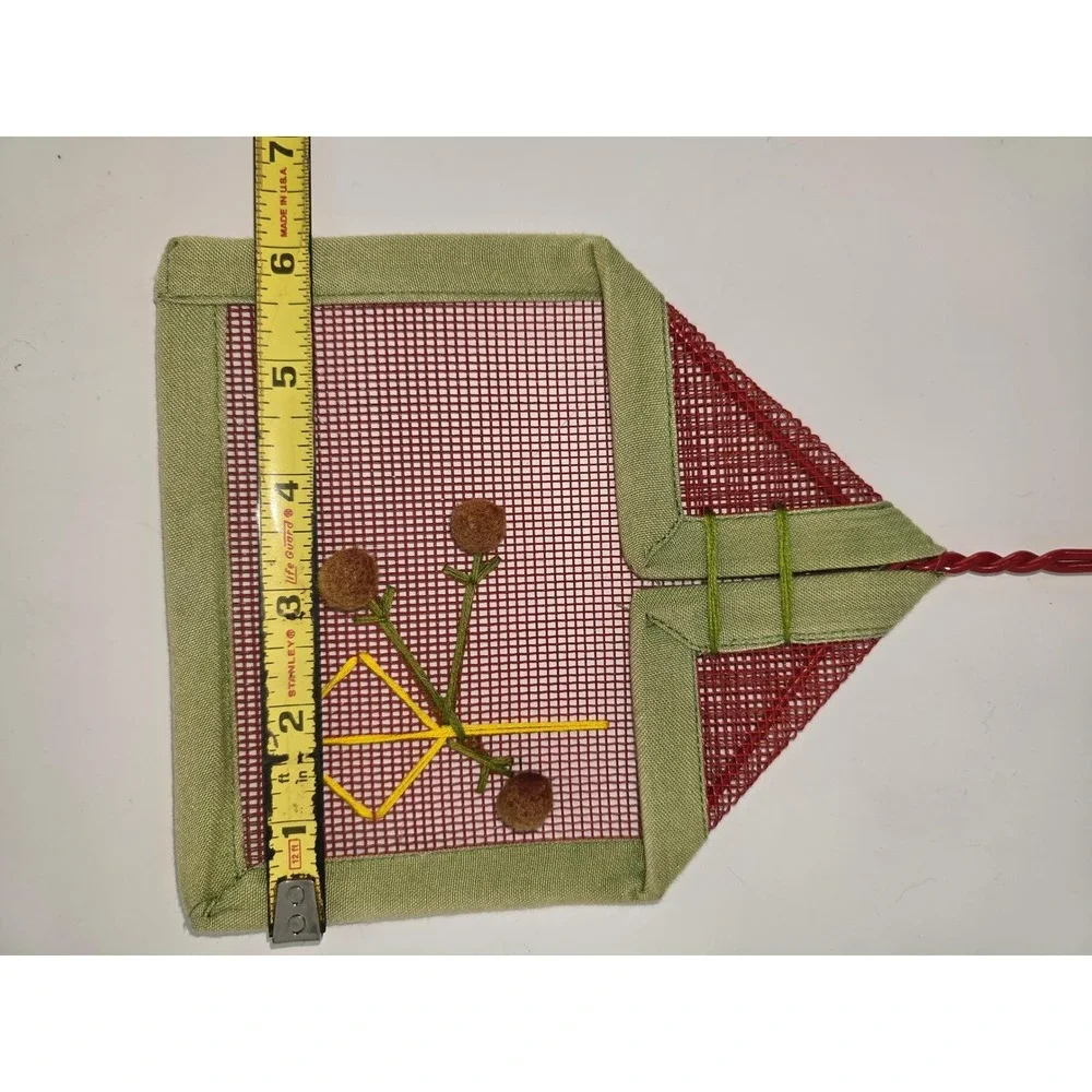 Vintage Folk Art Fly Swatter Cottagecore Wire Mesh Wall Hanging, Kitschy Country